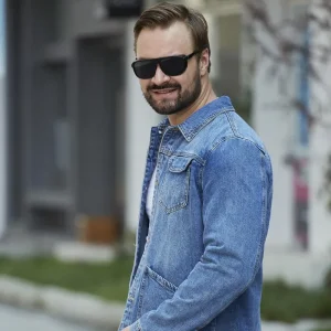 Manfinity Hypemode Men's Turn-down Collar Pocket Denim Jacket